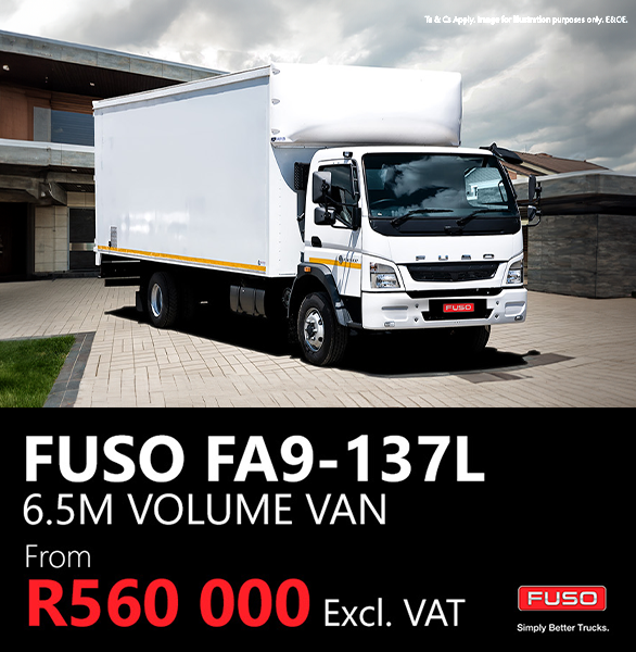 FUSO FA9-37L 6.5m Volume Van From R560 000